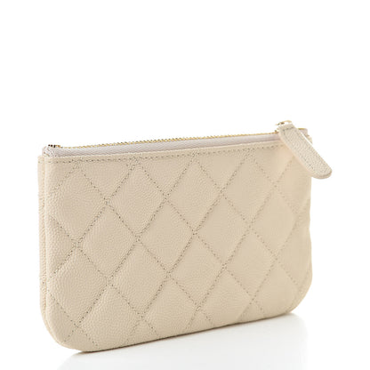 Chanel Caviar Quilted Small Cosmetic Case Beige 3 of 8