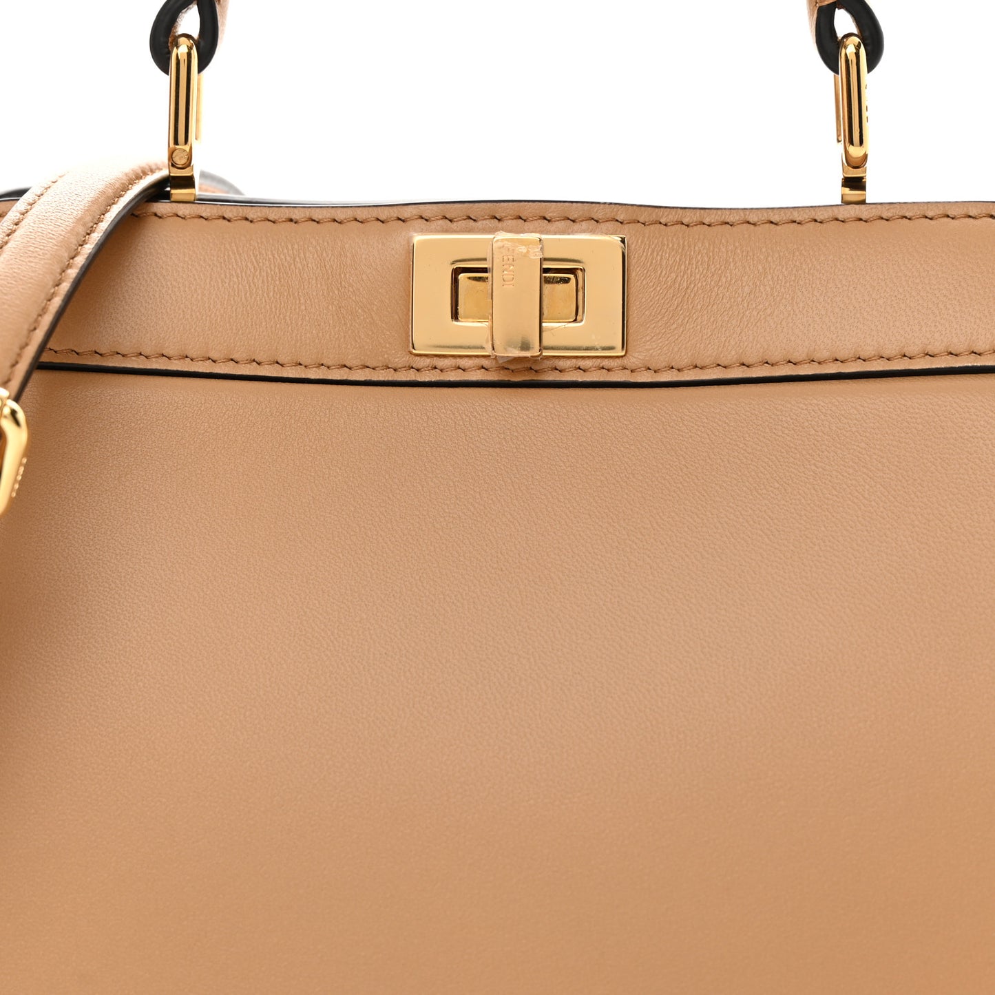 Shiny Nappa Petite Peekaboo I SEE U Satchel Miele Scuro