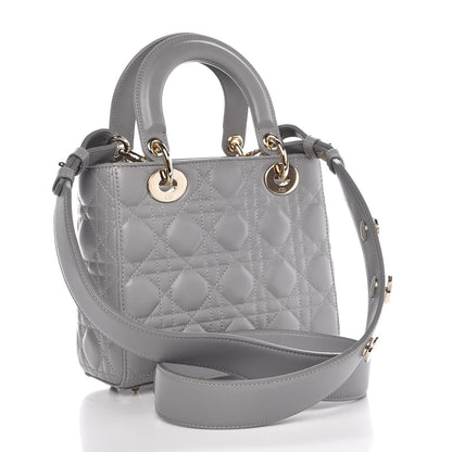 Christian Dior Lambskin Cannage Small My Lady Dior Gris 3 of 9