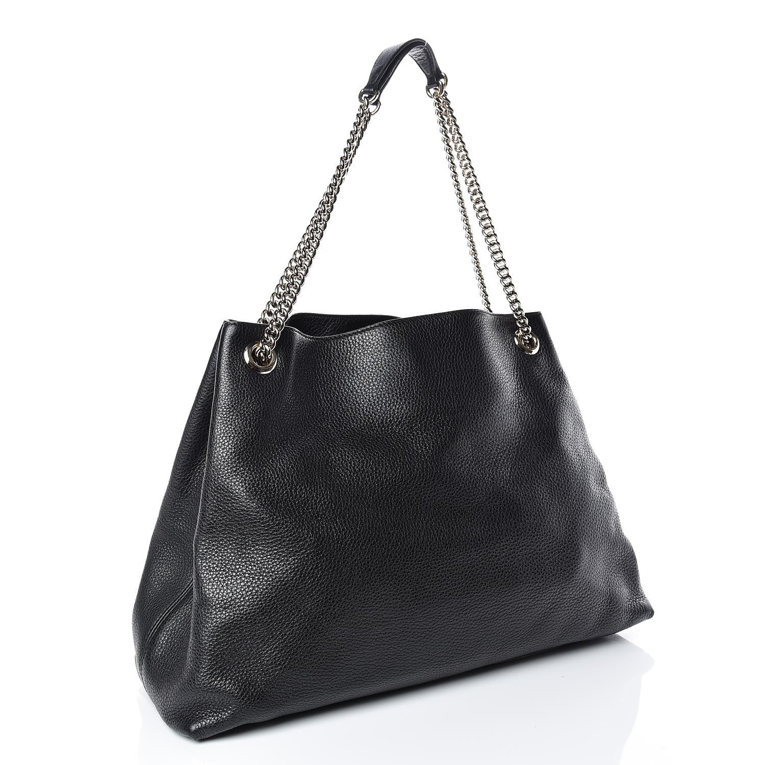 Gucci Pebbled Calfskin Large Soho Chain Shoulder Bag Black 3 of 13