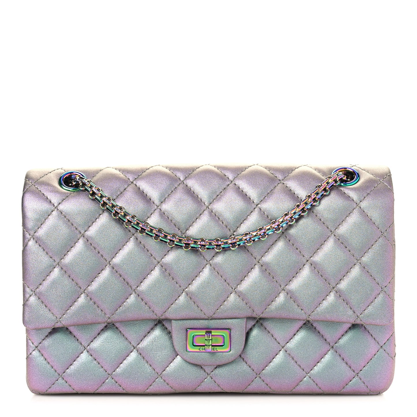 Iridescent Lambskin Quilted 2.55 Reissue 226 Flap Light Purple