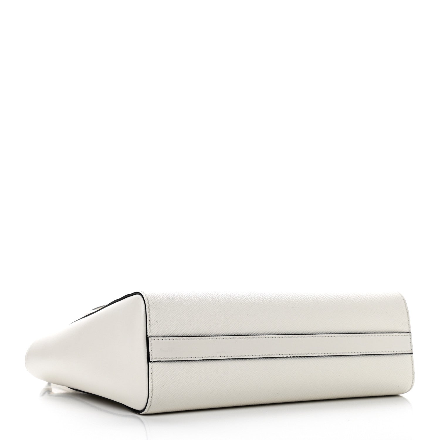 Prada Saffiano Soft Calfskin Small Zippered Tote White 4 of 10