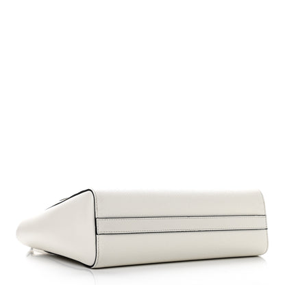 Prada Saffiano Soft Calfskin Small Zippered Tote White 4 of 10