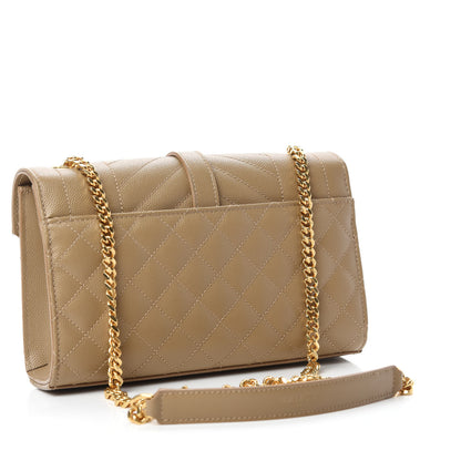 Saint Laurent Grain De Poudre Textured Mixed Matelasse Triquilt Small Monogram Satchel Cork 3 of 10