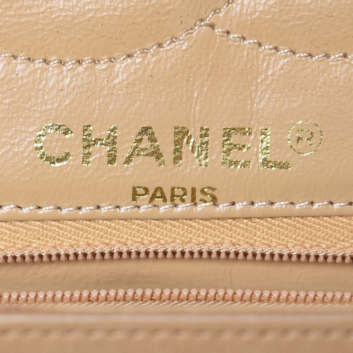 Lambskin Quilted Medium Single Flap Beige