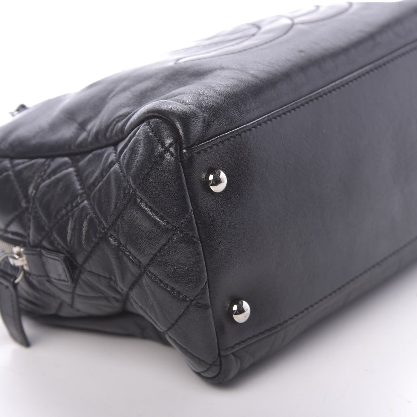 Calfskin Quilted CC Framed Bag Black