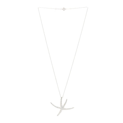 Tiffany Platinum Diamond Large Elsa Peretti Pave Starfish Pendant Necklace 3 of 5