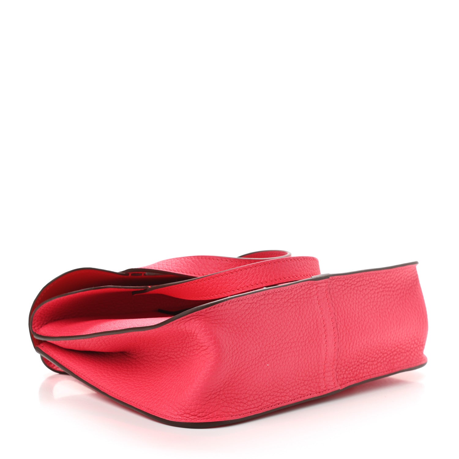 Hermes Taurillon Clemence Halzan 25 Rouge De Coeur Rose Extreme
