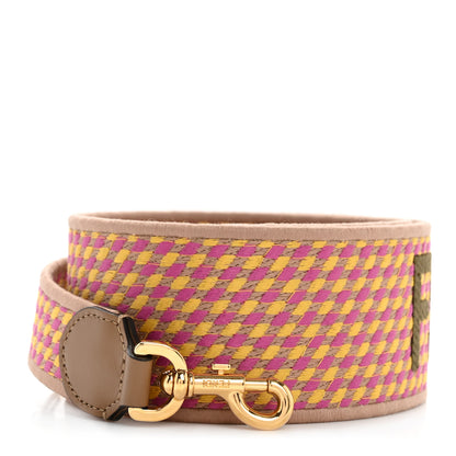 Fendi Canvas Vitello King Logo Embroidered Shaped Strap You Bouganville Mimosa Miele Sand 1 of 5