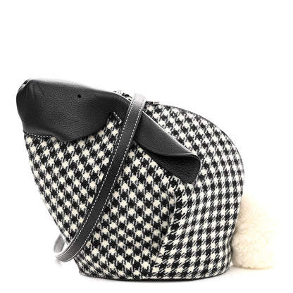 Loewe Tweed Mini Bunny Crossbody Bag Black White 1 of 10