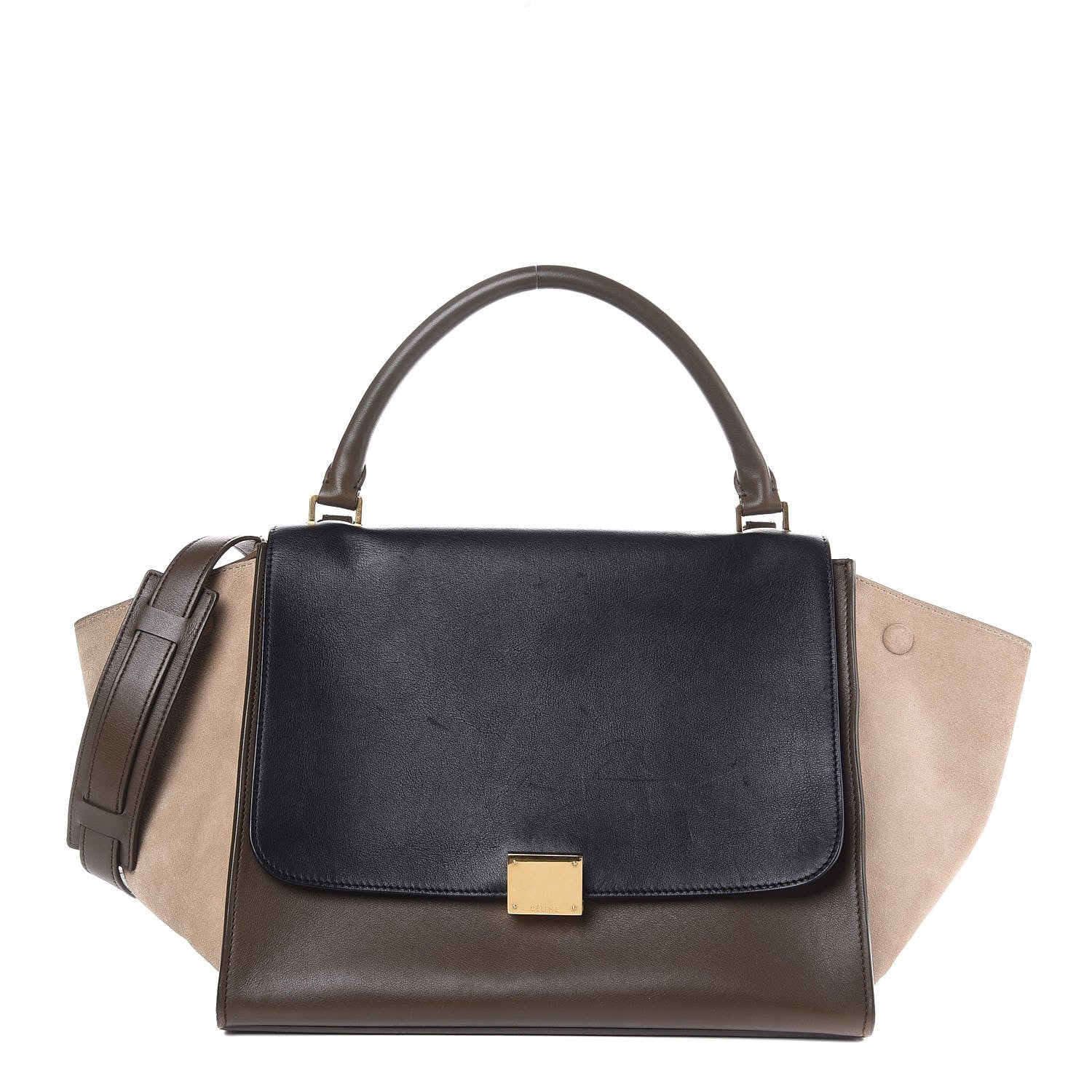 Celine Smooth Calfskin Suede Medium Tri-color Trapeze 1 of 7