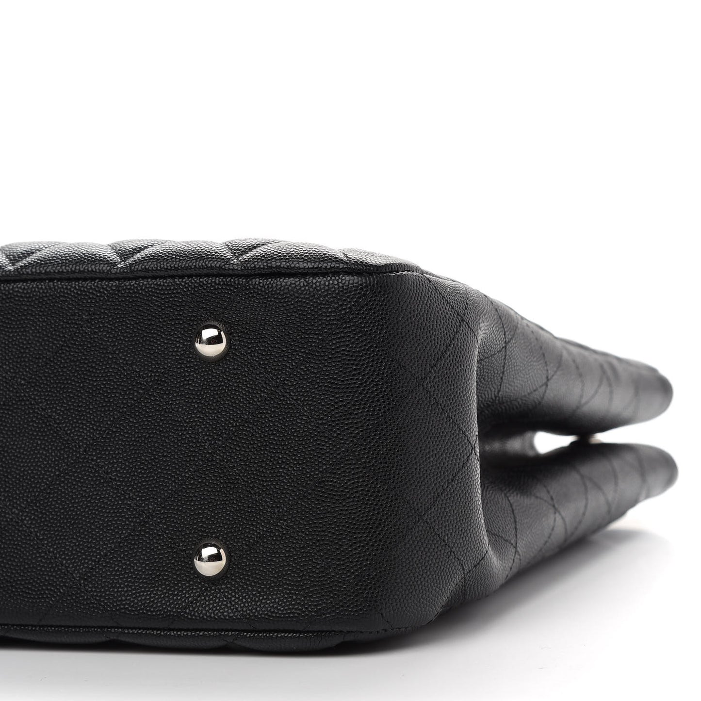 Caviar Quilted Large Shopping Tote Black