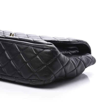 Chanel Lambskin Quilted Large Now and Forever Flap Black 6 of 10