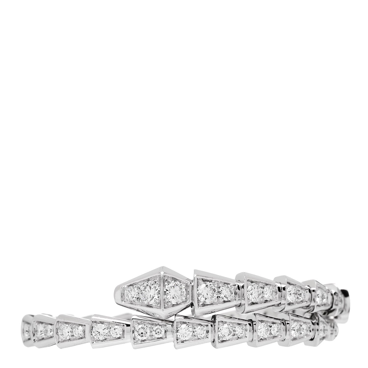 Bulgari 18K White Gold Diamond Serpenti Viper Pave Bracelet S 1 of 4
