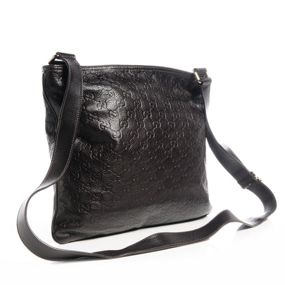 Gucci Guccissima Large Flat Messenger Bag Dark Brown 3 of 7