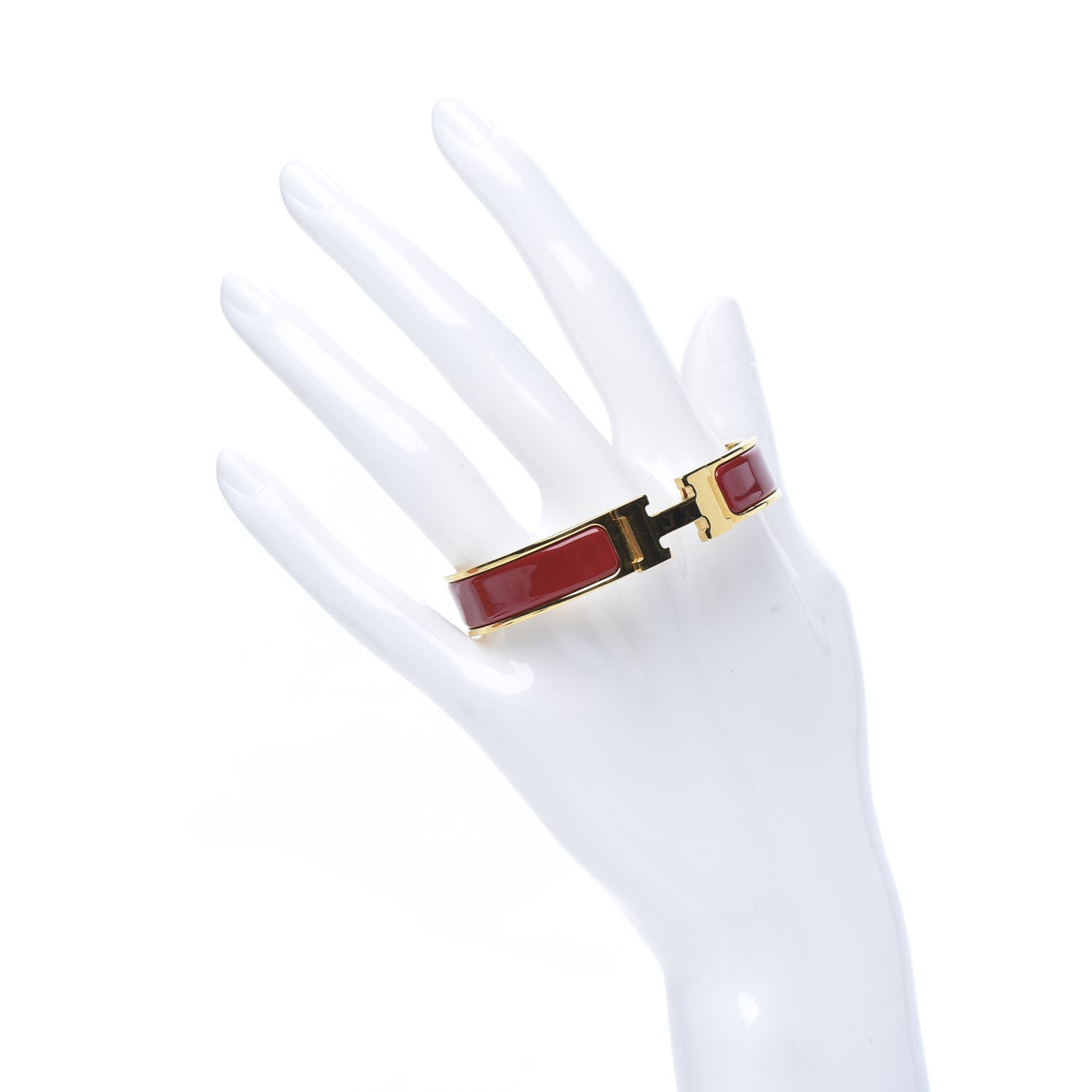 Hermes Enamel Narrow Clic Clac H Bracelet GM Rouge 2 of 6