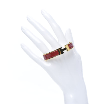 Hermes Enamel Narrow Clic Clac H Bracelet GM Rouge 2 of 6