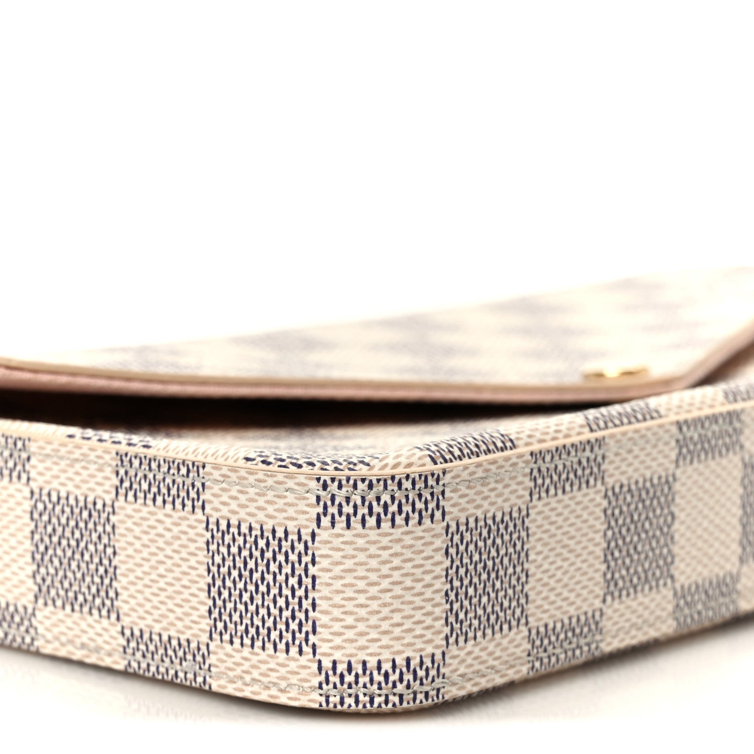 Louis Vuitton Damier Azur Pochette Felicie Chain Wallet Rose Ballerine 10 of 13