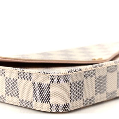Louis Vuitton Damier Azur Pochette Felicie Chain Wallet Rose Ballerine 10 of 13