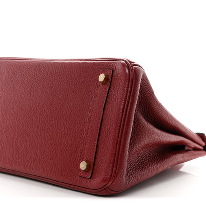 Hermes Taurillon Clemence Birkin 30 Rouge H 10 of 13