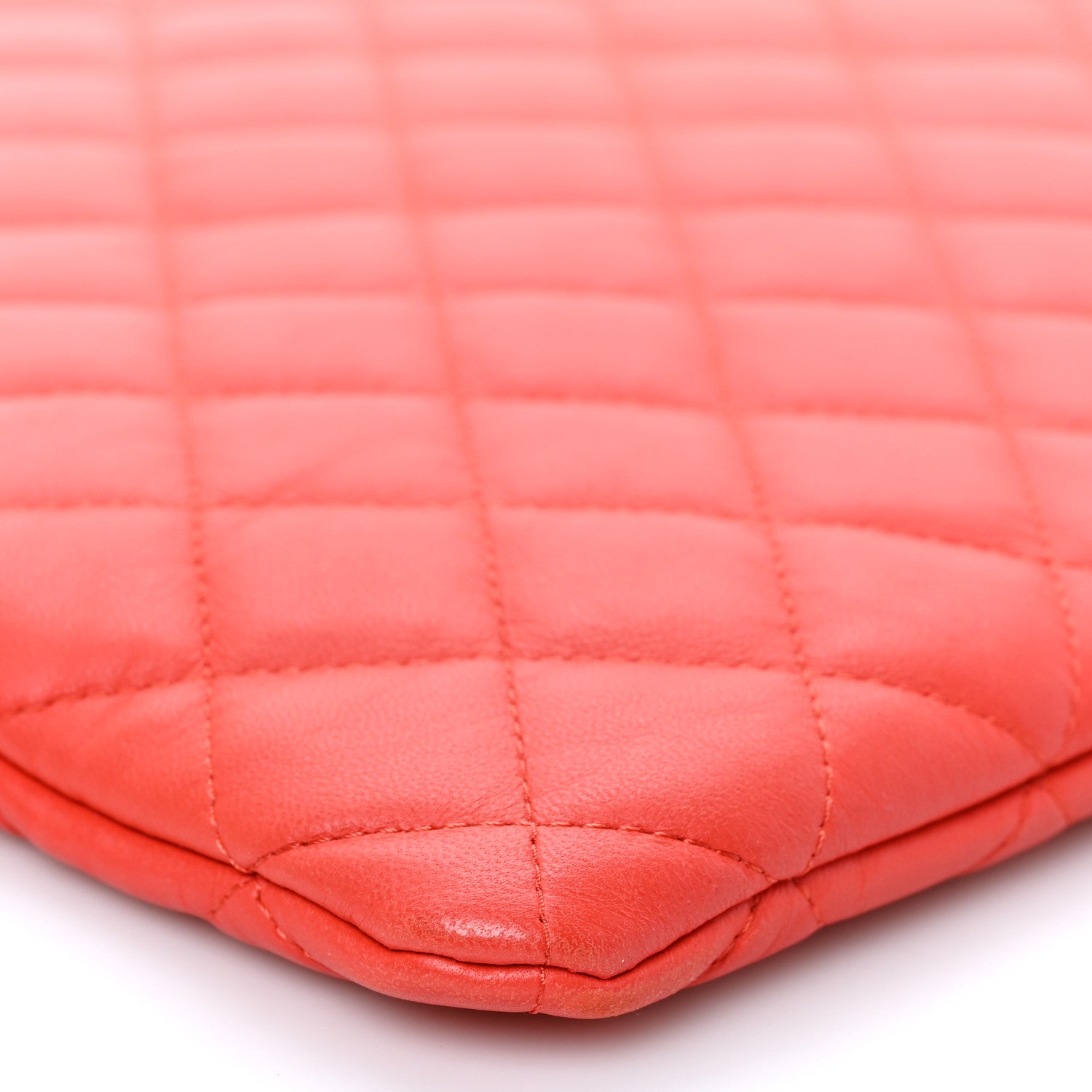 Chanel Lambskin Quilted Large Cuba Cosmetic Case Red 8 of 9