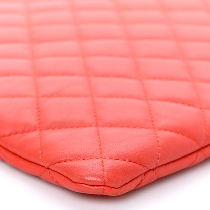 Chanel Lambskin Quilted Large Cuba Cosmetic Case Red 8 of 9