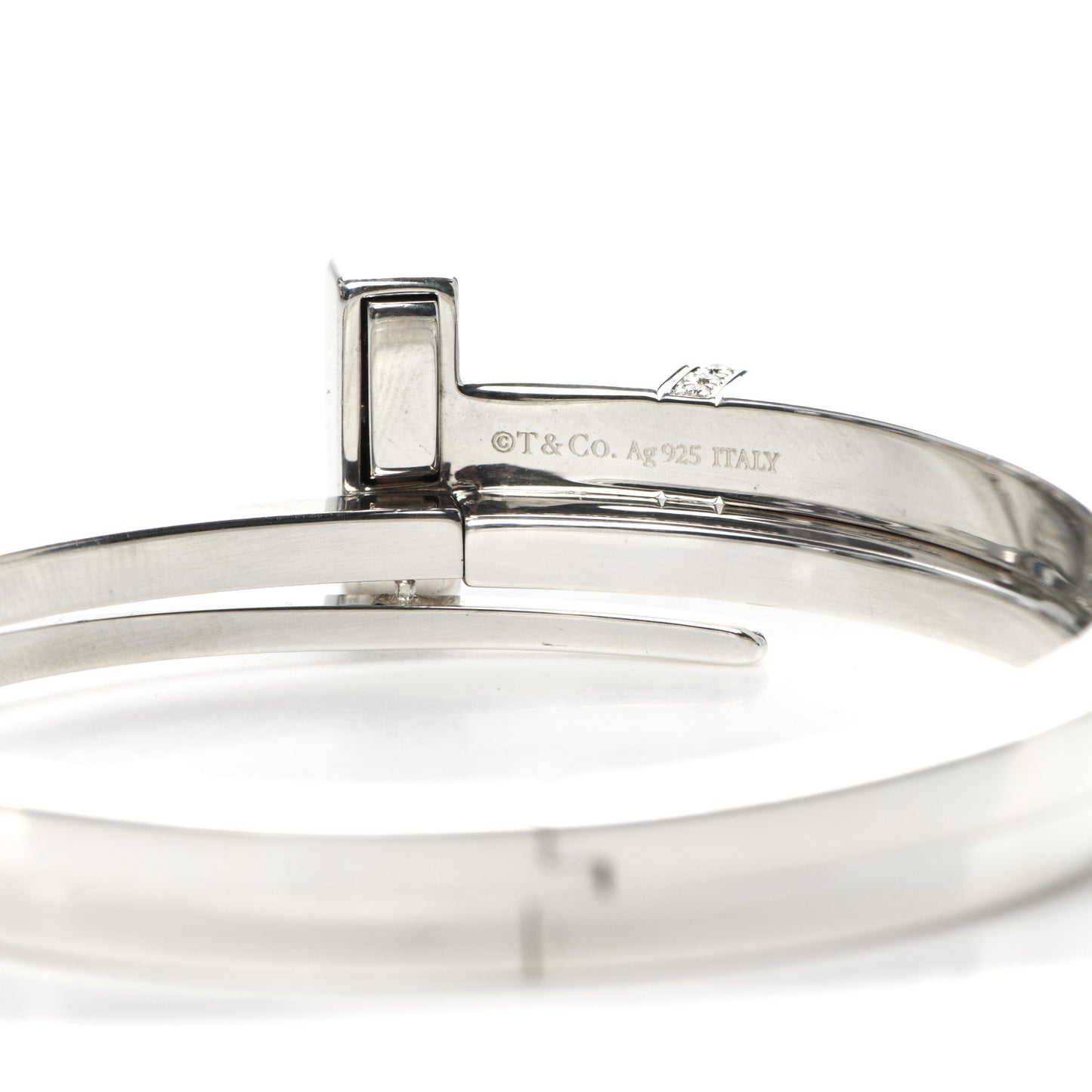 Sterling Silver Diamond T Square Wrap Bracelet