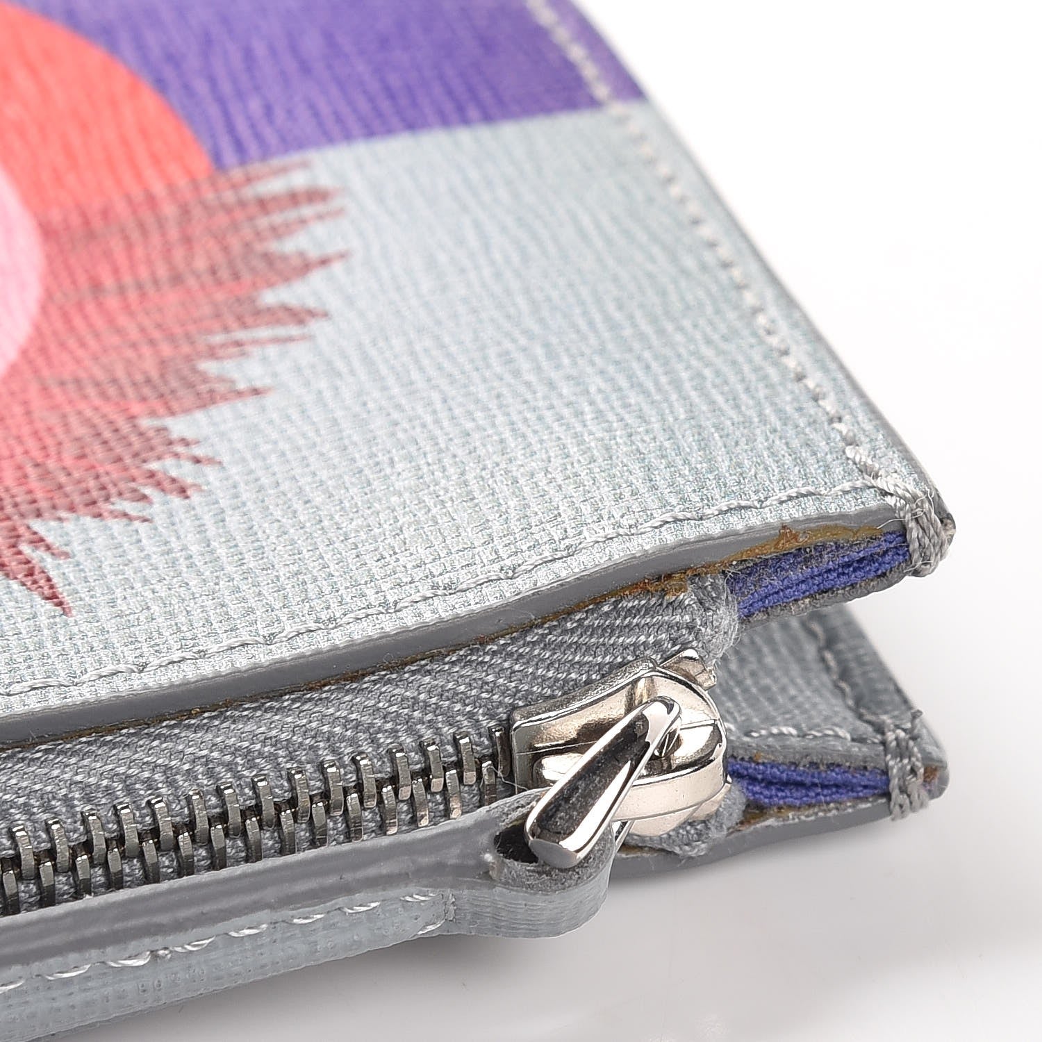 Fendi Vitello Elite Studded Hypnoteyes Zip Pouch Polvere Multicolor 11 of 11