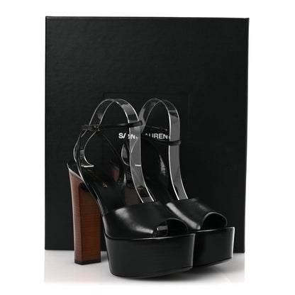 Saint Laurent Vitello Krisstal Jodie 95 Platform Sandals 38.5 Black 11 of 11