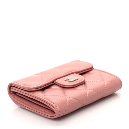 Chanel Lambskin Quilted Flap Card Holder Pink 4 of 9