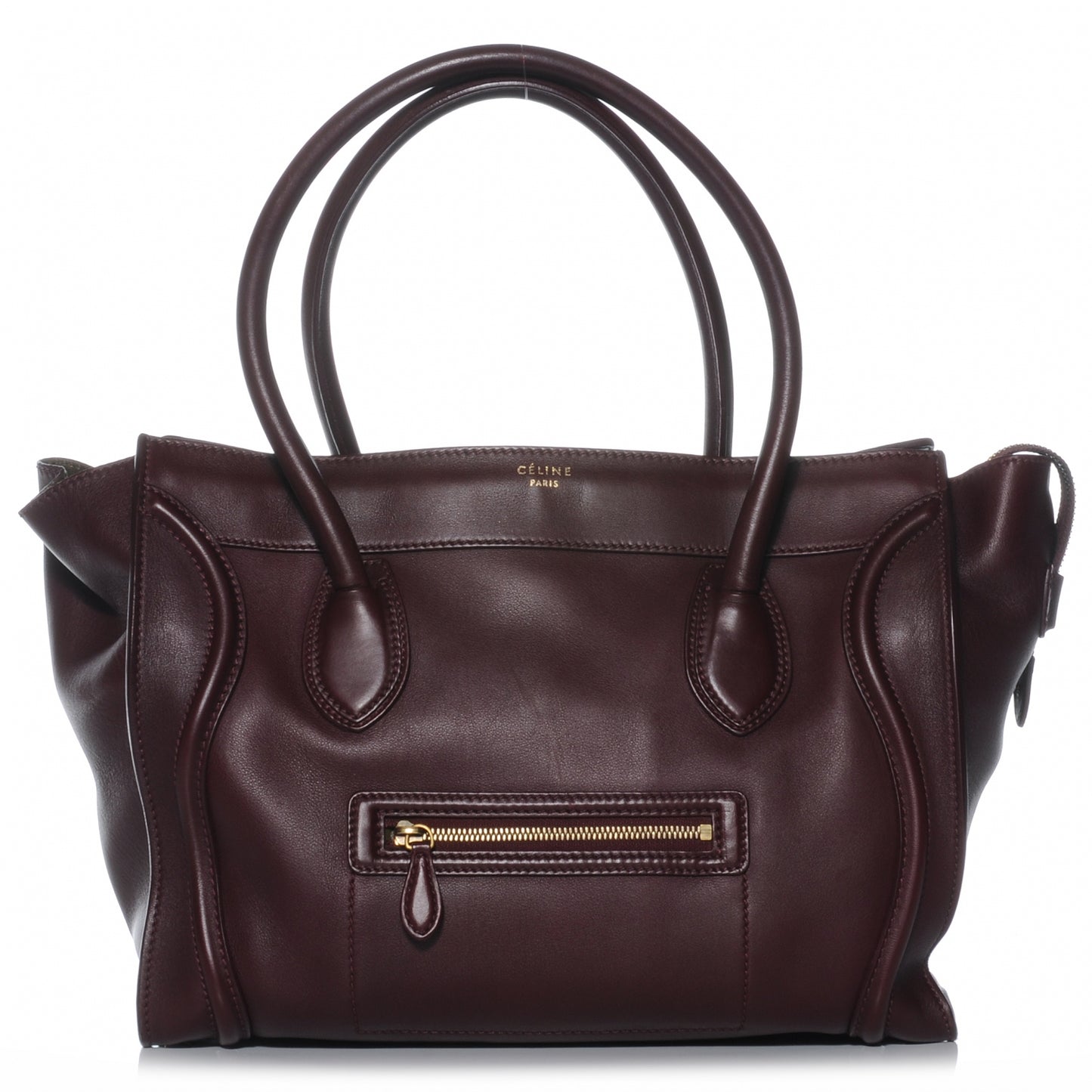 Smooth Calfskin Shoulder Luggage Burgundy