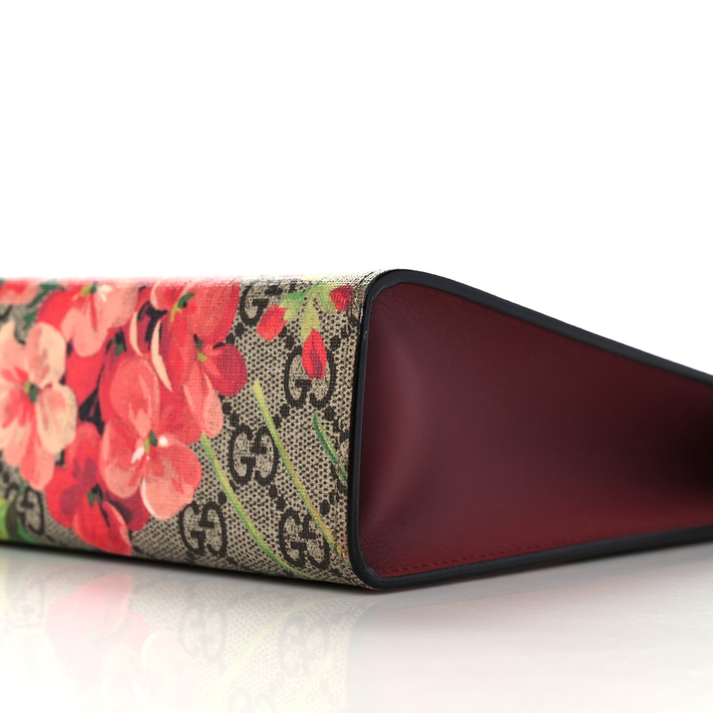 GG Supreme Monogram Blooms Large Cosmetic Case Beige Multicolor Dry Rose