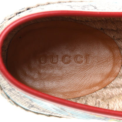 Gucci GG Supreme Monogram Blooms Espadrilles 39 Beige Blue Navy Hibiscus Red 7 of 12