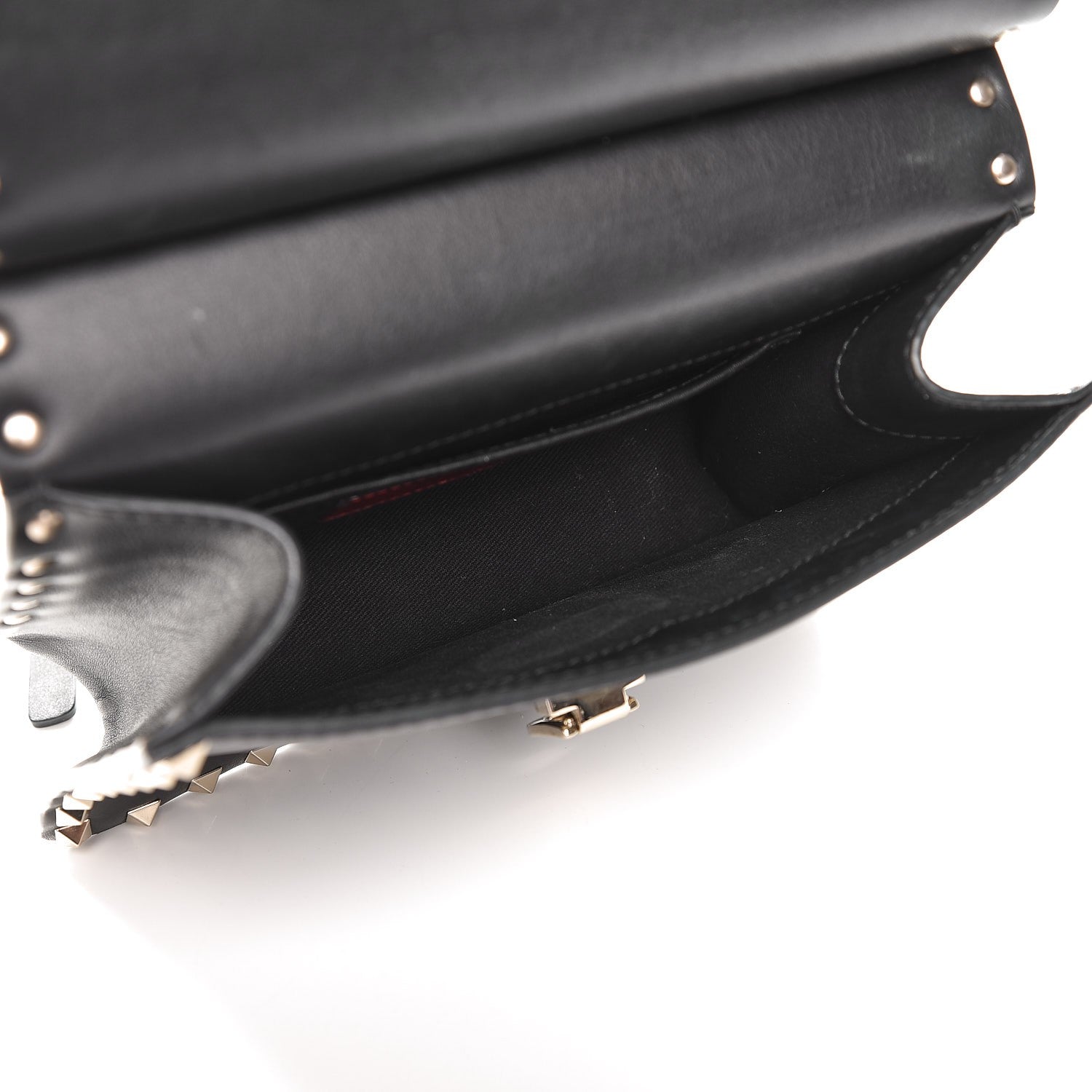 Valentino Garavani Calfskin Rockstud Crossbody Messenger Bag Black 5 of 8