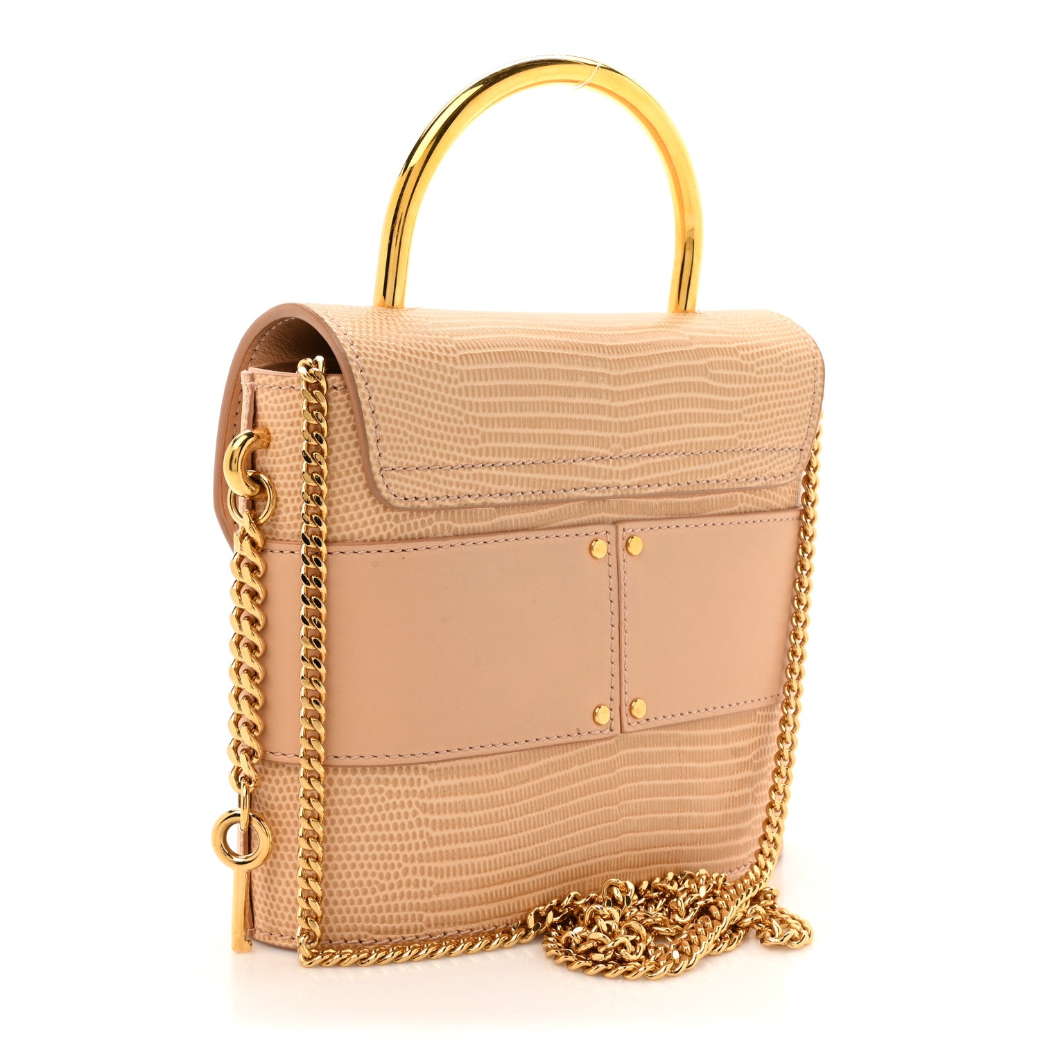 Chloe Calfskin Lizard Embossed Small Aby Lock Delicate Pink 2 of 10