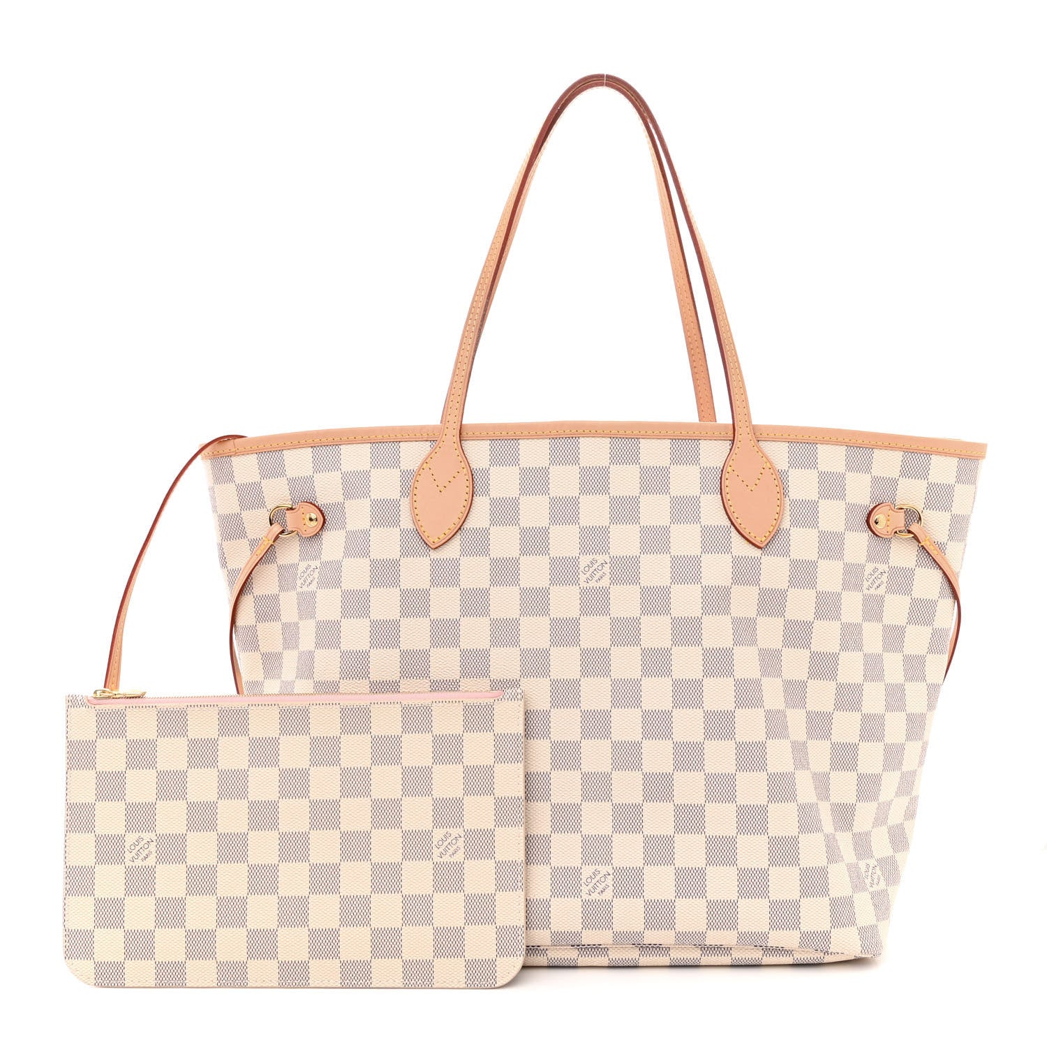 Louis Vuitton Damier Azur Neo Neverfull MM Rose Ballerine 1 of 10