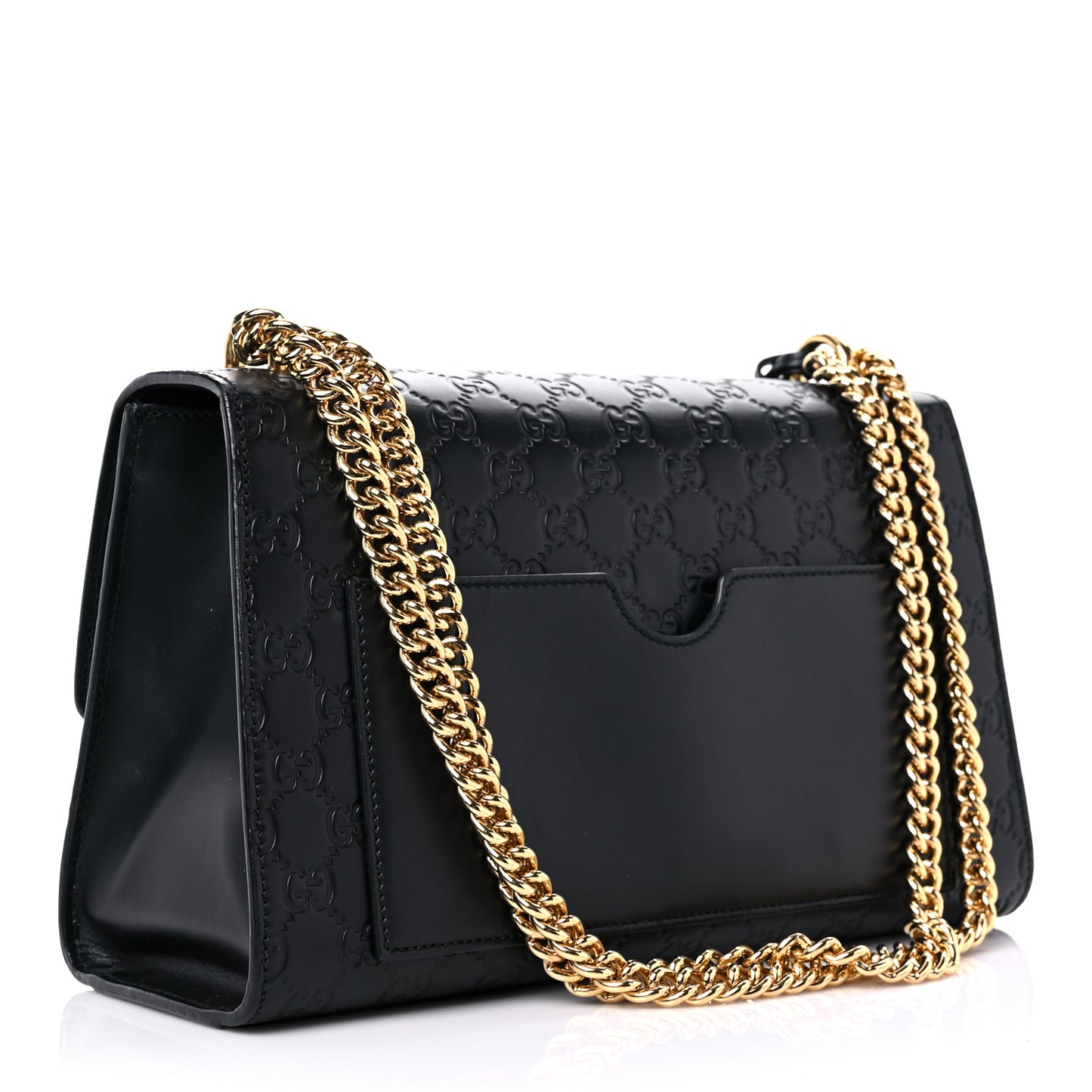 Guccissima Medium Padlock Shoulder Bag Black