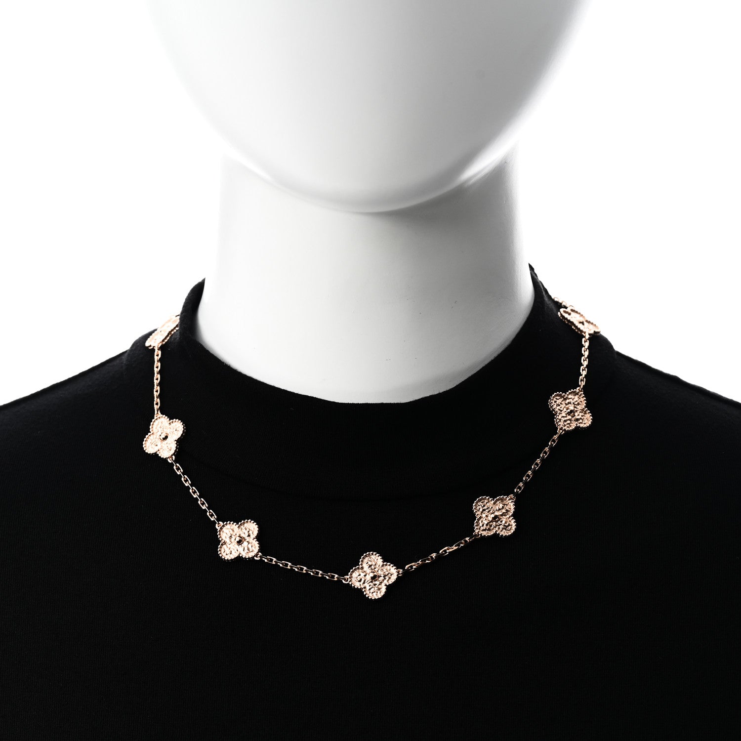 Van Cleef & Arpels Rose Gold 10 Motifs Vintage Alhambra Necklace 2 of 5