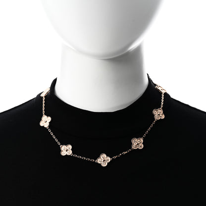 Van Cleef & Arpels Rose Gold 10 Motifs Vintage Alhambra Necklace 2 of 5