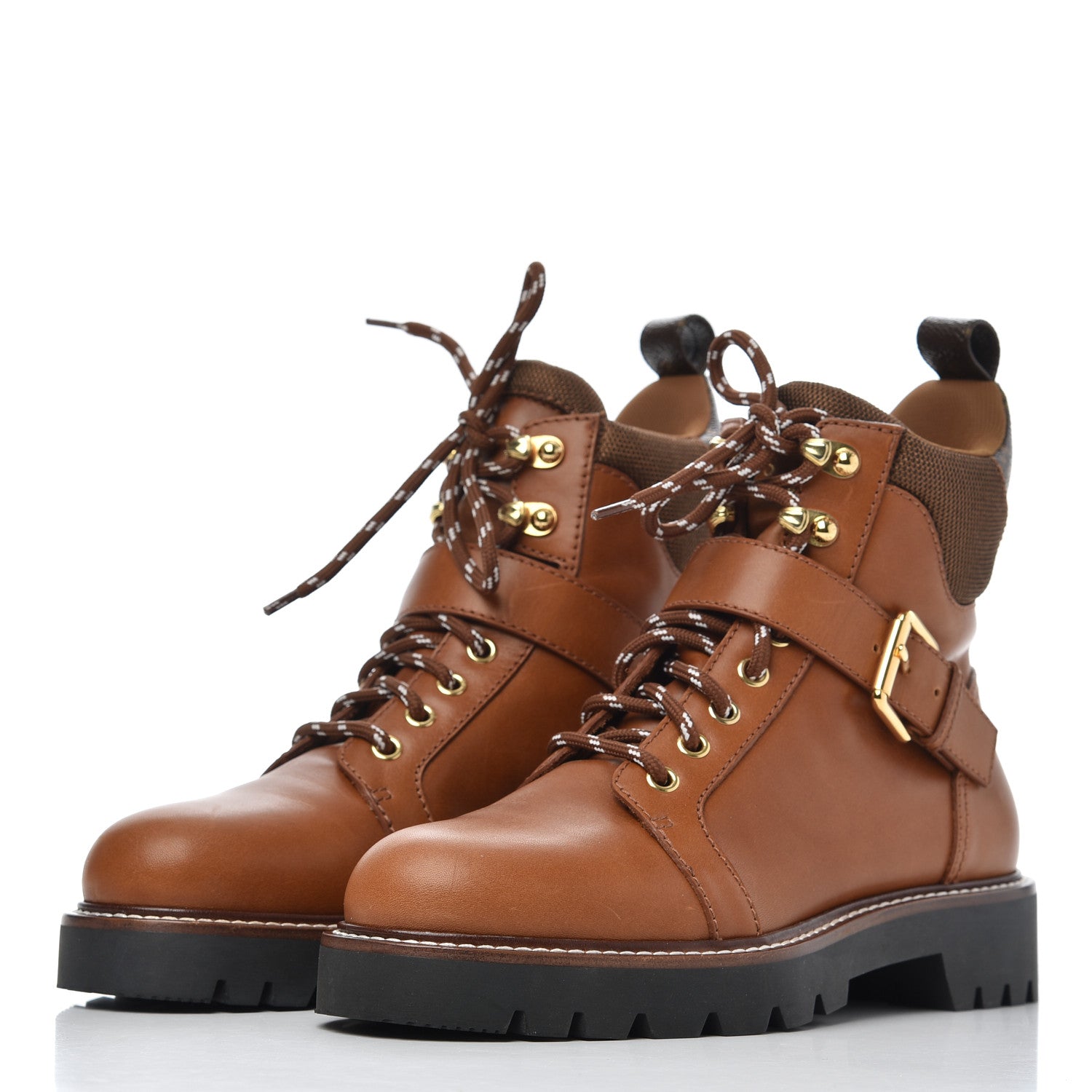 Louis Vuitton Calfskin Territory Ranger Combat Boots 37.5 Cognac 3 of 14