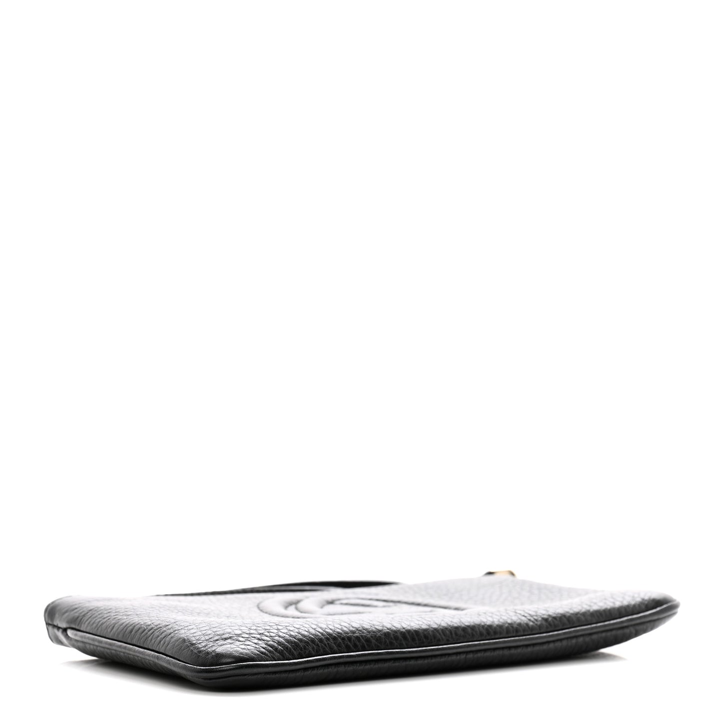 Pebbled Calfskin Soho Wristlet Black