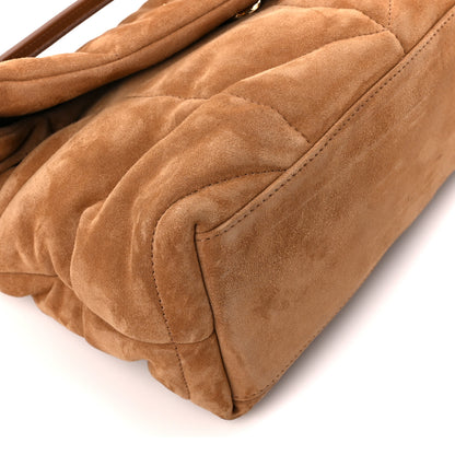 Saint Laurent Suede Calfskin Quilted Small Loulou Puffer Monogram Chain Satchel Cinnamon 9 of 12