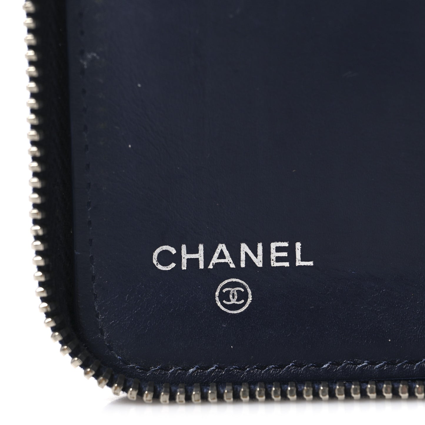 Caviar Quilted Large Zip Around Organizer Wallet Navy