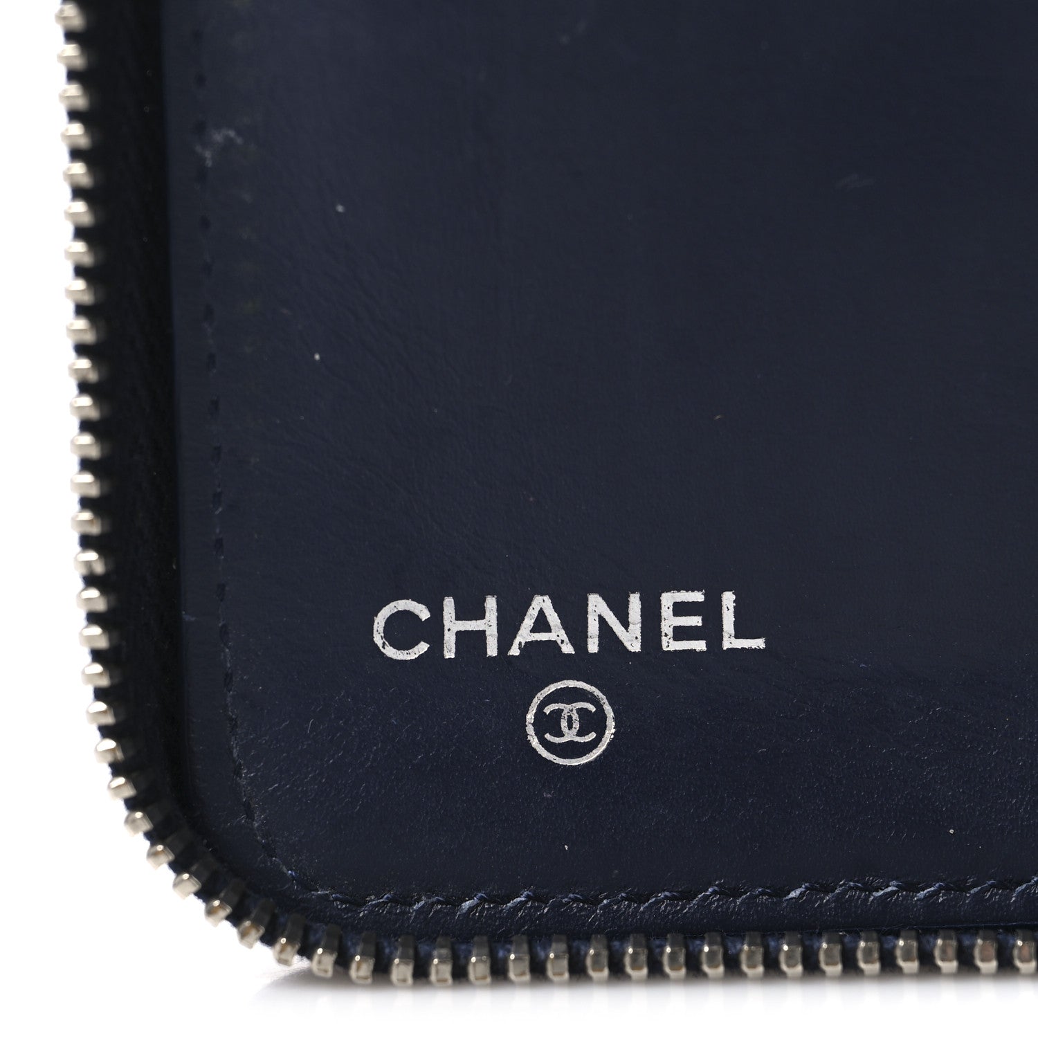 Chanel Caviar Quilted Large Zip Around Organizer Wallet Navy 6 of 8
