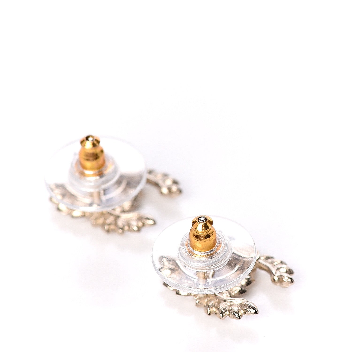 Chanel Strass Crystal Dazzling Wheat CC Earrings Gold 2 of 4
