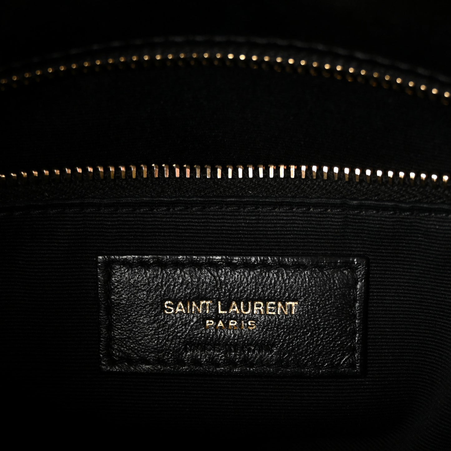 Lambskin Quilted Small Loulou Puffer Monogram Chain Satchel Black