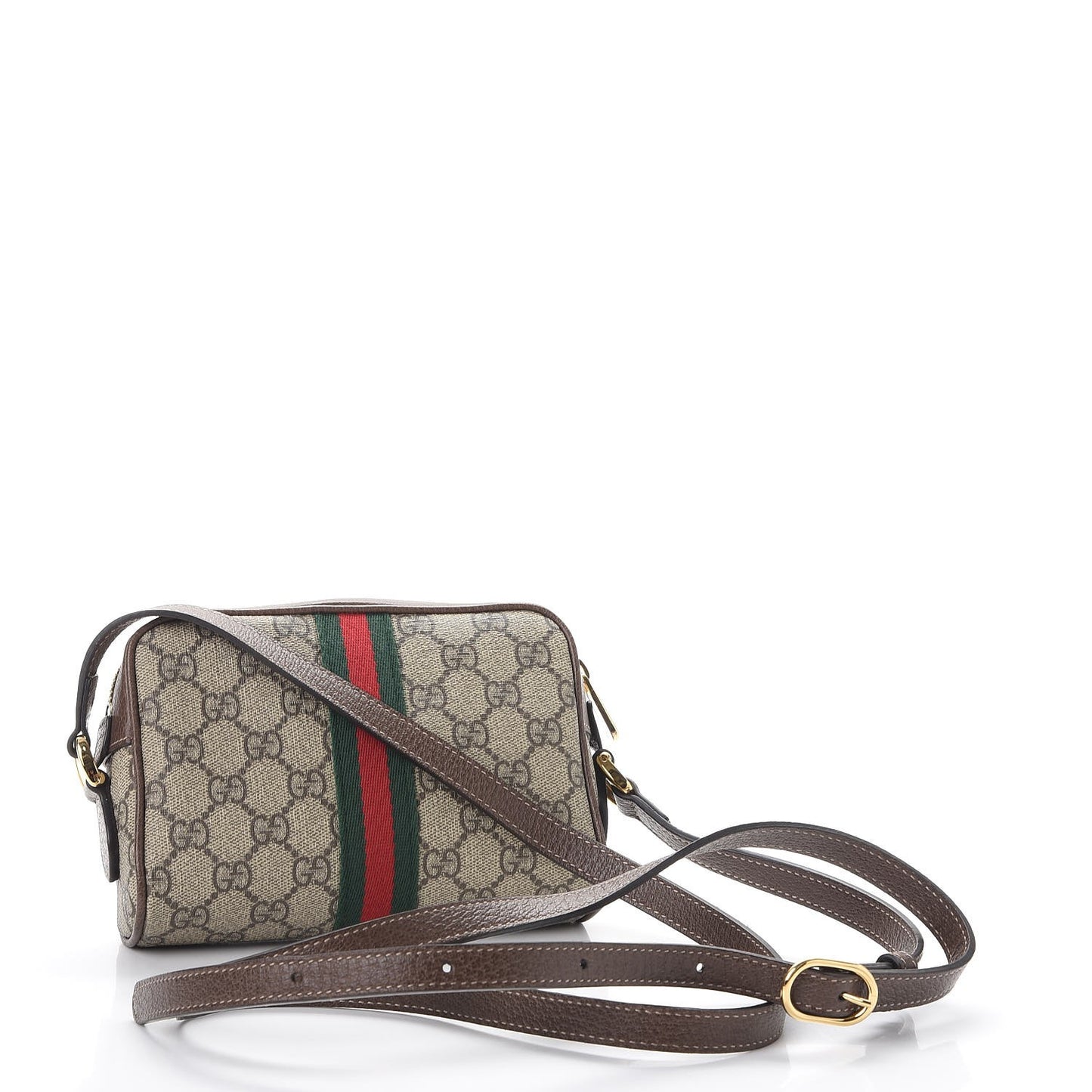 GG Supreme Monogram Web Mini Ophidia Shoulder Bag Brown