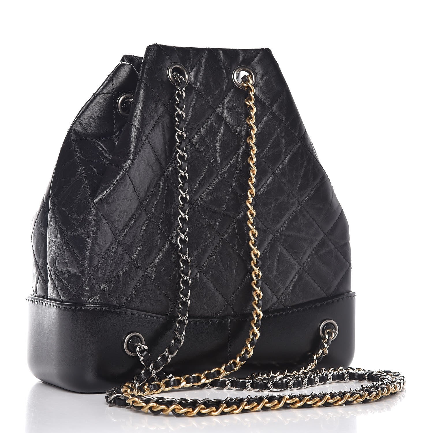 Chanel Aged Calfskin Quilted Small Gabrielle Backpack Black 3 of 8