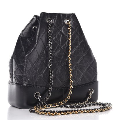 Chanel Aged Calfskin Quilted Small Gabrielle Backpack Black 3 of 8