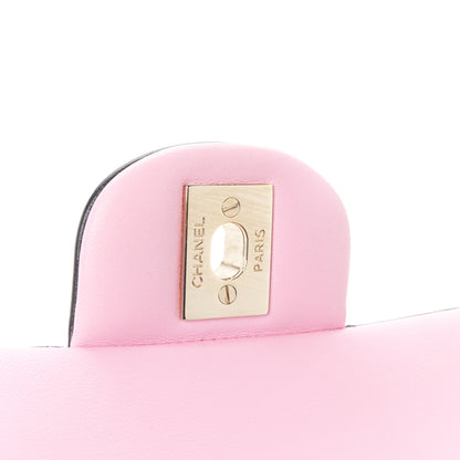 Chanel Lambskin Quilted Bi-Color Mini Top Handle Rectangular Flap Black Lilac 6 of 12